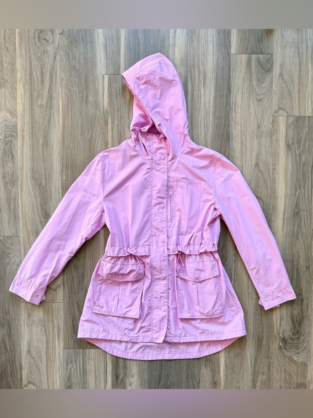 J. Crew Pink Hooded Rain Coat Size S - Picture 2 of 7